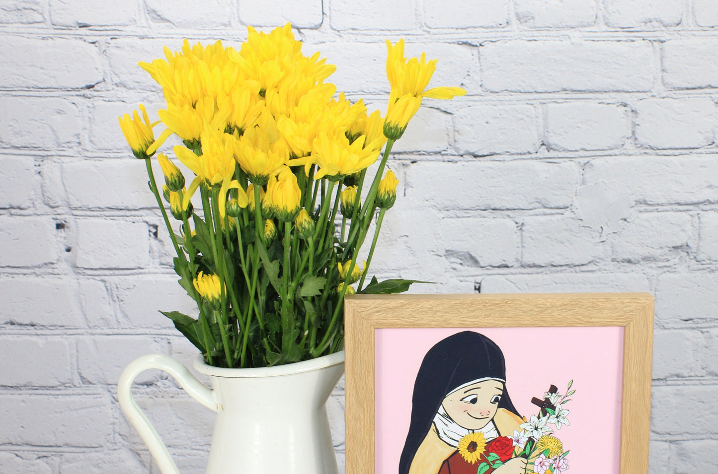 Fresh & Natural Pompon Cushion - Yellow